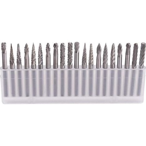 Rotationsfräser – 20 Stück Hartmetall-Rotationsfräser, Stahlbohrer, Diamantbohrer/Rotationswerkzeug mit 3-mm-Schaft/Heimwerken, Holzbearbeitung, Schnitzen, Gravieren, Bohren