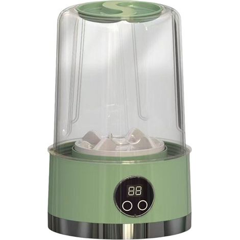 Available in one color only: green. Materials: plastic and electronics. Mini rechargeable washing machine, portable for laundry and travel. (1/5)