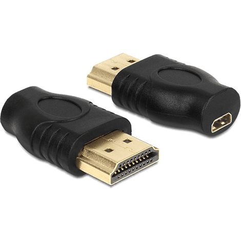 Adaptador micro hdmi hembra - hdmi macho  Negro (1/3)