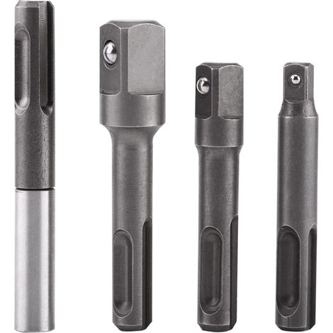 4 pièces SDS Plus tige à 1/4" adaptateur de douille hexagonale + 1/4" 3/8" 1/2" connecteur d'extension de foret carré pour perceuses et forets (1/5)