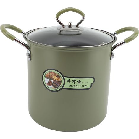 Friteuse multifonctionnelle en acier au carbone avec panier-filtre de 3 L, idéale pour la cuisine et le camping. (1/5)