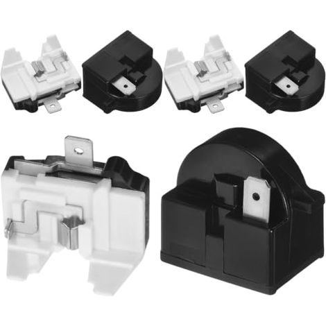 Ensembles Démarreur de Compresseur pour Réfrigérateur et Congélateur, Structure en Forme D'aile Double Bimétallique, Matériau Plastique et Métal, Compatible, Cuisine (1/5)