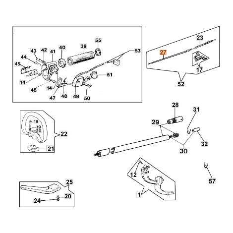 Cable acelerador para desbrozadora modelos 433BP ORIGINAL EMAK 62010010AR