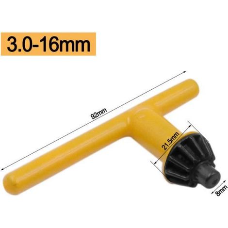 Clé de mandrin - 3,0 à 16 mm - En acier au carbone - À réglage rapide - Pour perceuse manuelle et électrique - 1 pièce