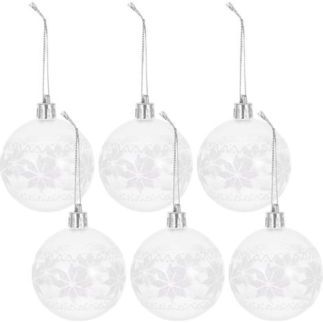 Lot de 6 boules de Noël blanches décoratives à suspendre pour animaux de compagnie (1/5)