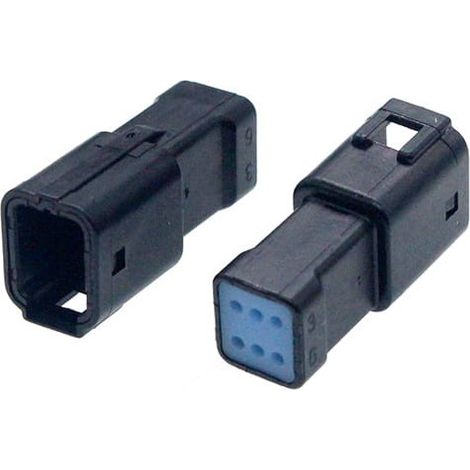 Connettore JWPF femmina  porta maschio 6 vie nero