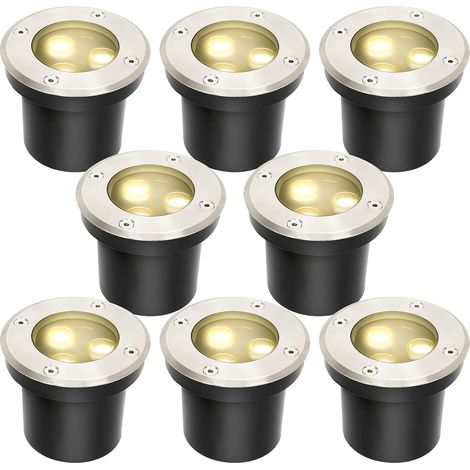 LED-Einbau-Bodenleuchten, runde Bodenleuchten, wasserdicht IP67, weißes Licht zur Bodenbeleuchtung, geeignet für Garten- und Straßenbeleuchtung. (1/4)
