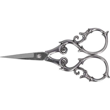Ciseaux de Couture Style Européen Vintage - Fleur de Prunier en Acier Inoxydable pour Broderie et Travail Artisanal sur Mesure (Argent) (1/5)