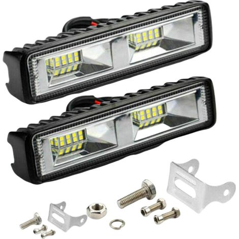 Paire de phares de travail étanches 18W 12V 16LED, projecteur faisceau ponctuel pour voiture SUV tout-terrain (1/5)