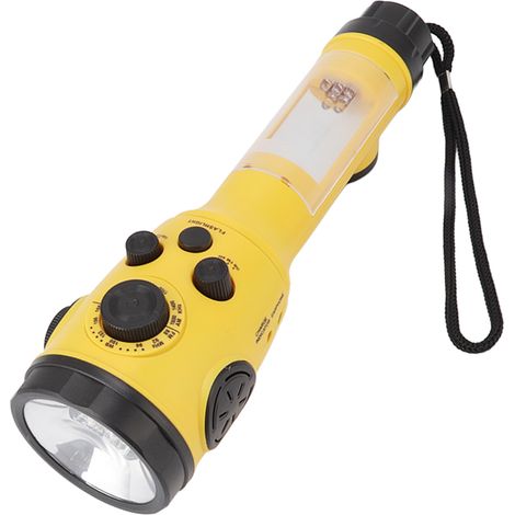 Notfalltaschenlampe, tragbar, wiederaufladbar, mit Handgriff, multifunktional, LED-Taschenlampe, AM/FM-Frequenz, SOS-Warnlicht (1/5)