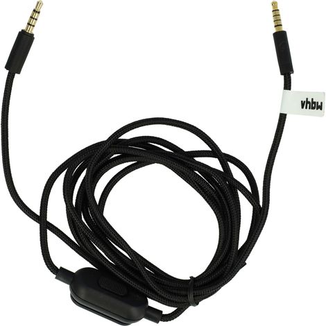 vhbw cavo audio AUX compatibile con Logitech G Pro X, G233, G Pro, G433 cuffie - Con jack da 3,5 mm, 14 cm, nero