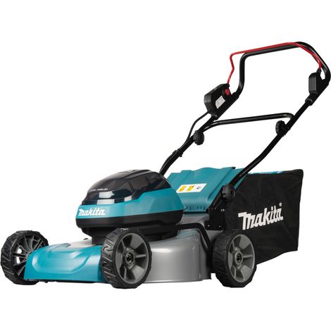 Makita Akku-Rasenmäher DLM466PT2 2x18V 46 cm 2x 5,0 Ah und Doppelladegerät