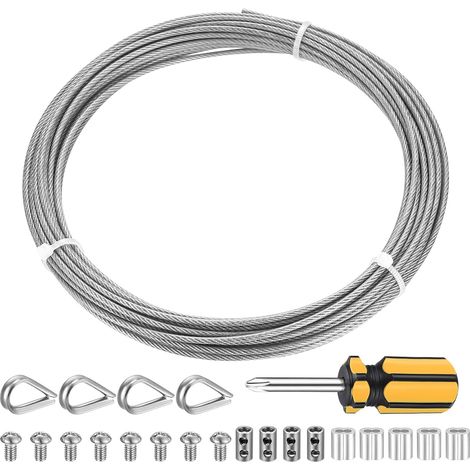 Steel Cable 2 mm x 10 m, Stainless Steel Wire Cable, Stainless Steel Cable with 7 x 7 Core for Hanging Pictures, Fences, Garden, Guardrail (1/5)