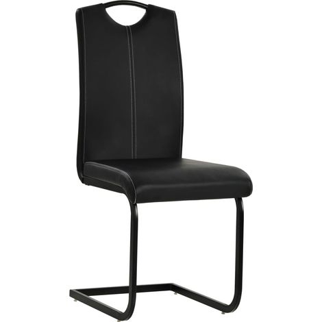 Maison Exclusive - Sedie da Pranzo a Sbalzo 6 pz Nere in Similpelle