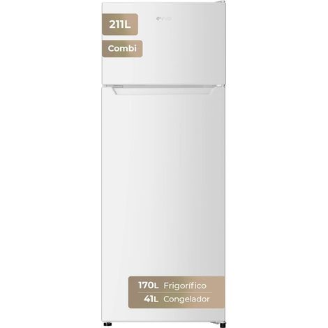 Frigorífico 2 Puertas EVVO F40, 170 l + 41 l, 142,8 cm, Clase E, Blanco (1/2)