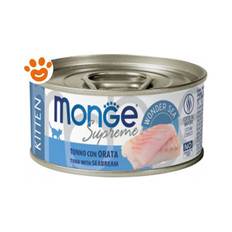 Monge Supreme Cat Kitten Tonno con Orata - Monge Supreme Cat Kitten Tonno con Orata - Lattina Da 80 Gr