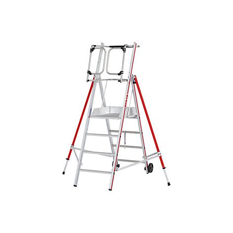 Escalera de plataforma de aluminio  modelo estándar  4 peldaños