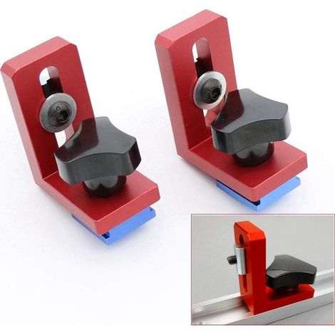 Lot de 2 équerres coulissantes en T pour outils de travail du bois profilés en aluminium. (1/5)