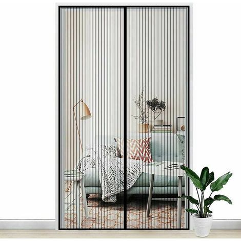 Magnetic Mosquito Net for Door 120x210CM - Anti-Mosquito and Anti-Fly Mesh Curtain with Automatic Closure by Magnets and Velcro Strip - Installation Without Drilling for Door Window. (1/4)