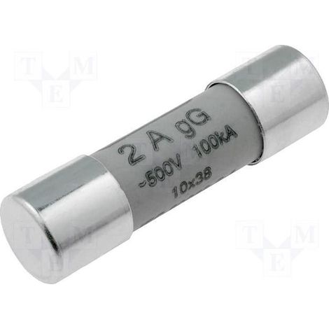 FUSIBLE LENTO AM 2A 500Vac INDUSTRIAL 10x38mm