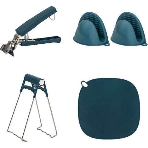 Set di 4 morsetti di protezione termica per piani cottura, con morsetti antiscivolo e resistenti al calore, accessori da cucina (tappetino isolante, morsetto a tazza, ecc.). (1/5)