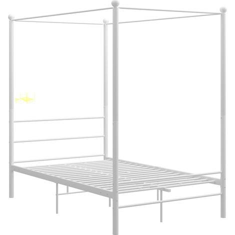 Maison Exclusive - Himmelbett Weiß Metall 140x200 cm
