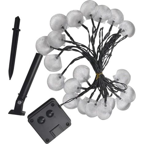 Guirlande lumineuse solaire Shell, 6M/19,7FT, 30 lumières, mariage, anniversaire de Noël, chambre de vacances, cour décorative, lumières LED, éclairage de fête, cadeaux de petite amie, blanc chaud-Fei
