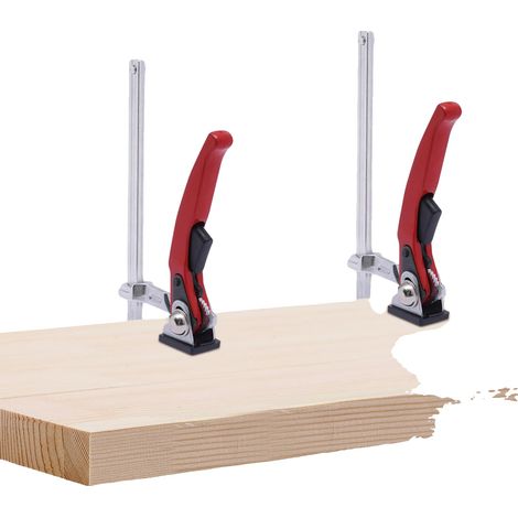 Abrazadera de mesa, diámetro de sujeción 200 mm, fuerza de sujeción máxima 220 kg, profundidad de sujeción 60 mm, cantidad 2, tamaño de cada una 24,5 cm x 8,7 cm (1/5)