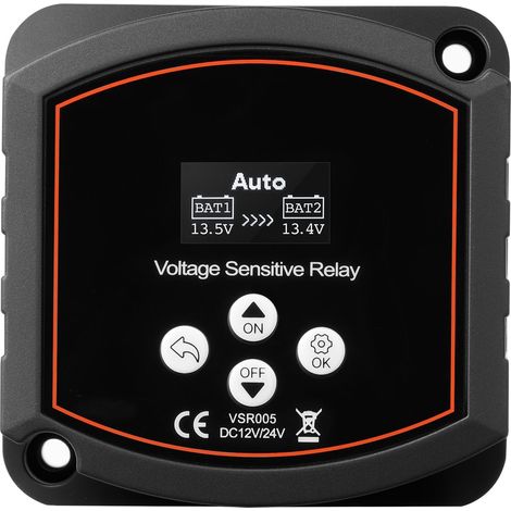 Mophorn Aislador de batería dual de 12 V y 300 A con pantalla LCD, compatible con baterías de litio y plomo-ácido, ideal para automóviles, camiones, UTV, ATV y embarcaciones, 90 x 90 x 80 mm, negro (1/5)