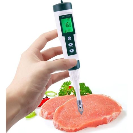 Digital pH Meter for Food: Accurate pH Tester for Water, Cheese, Sourdough, Preserves, Meat, and Solid Samples Portable pH Tester for Aquariums and Applications (1/4)