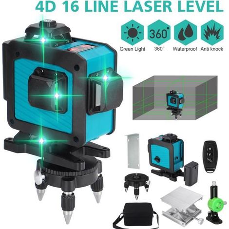 Niveau Laser 4D 16 Lignes 360° avec Support, Télécommande et Chargeur EU (1/4)
