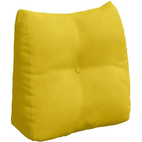 Coussin jaune, 45 x 24 x 50 cm, velours. (1/5)