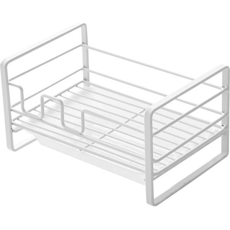 Égouttoir à éponges blanc mat compact antirouille, idéal pour la cuisine et la salle de douche. (1/5)