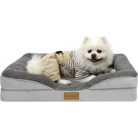 Hundebett orthopädisches Hundesofa rutschfest Kistenschaum M 76×55cm (1/5)