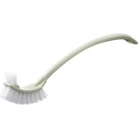 Brosse WC multifonction à double tête, poils doux et courbés, manche long, brosse d'angle C (1/5)