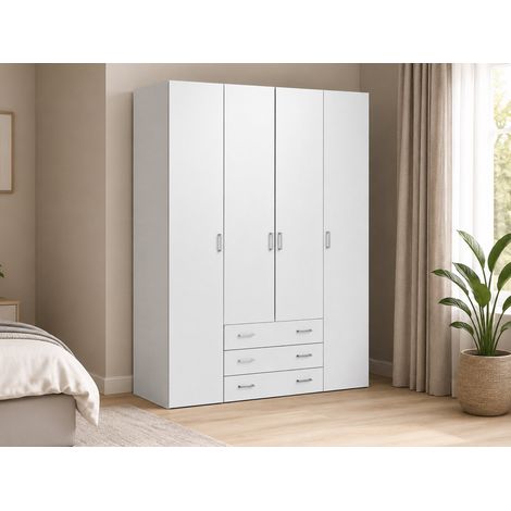 Dmora Kleiderschrank, Farbe Weiß 154 x 200,4 x 49,5 cm (1/5)