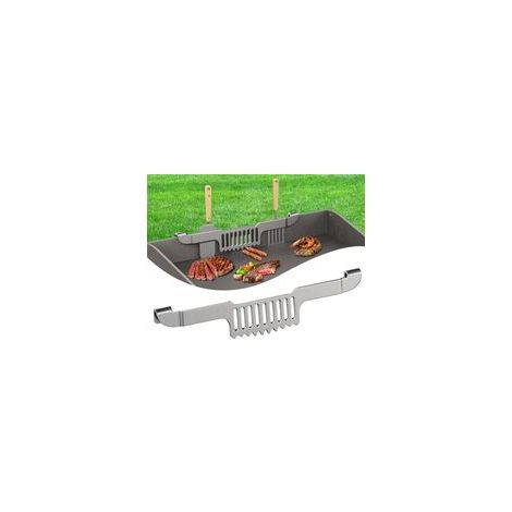Lot de 2 support de spatule à graisse pour grille , argent,30 cm, design magnétique pour empêcher les aliments de tomber en acier inoxydable (1/5)