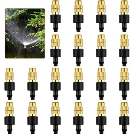 SHINING HOUSEBuses en laiton 20 pièces pulvérisateur d'arrosage en laiton réglable buse pulvérisateur pulvérisateur pour arrosage de jardin et irrigation