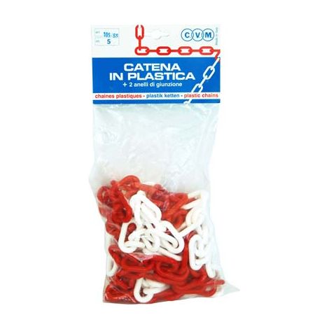 CATENA SEGNALETICA - PLT  BIANCO/ROSSO D.MM 8 ML 5- 2 pezzi