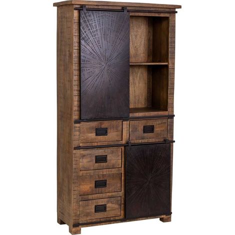 Armario de madera marrón 100x42x190h cm (1/5)