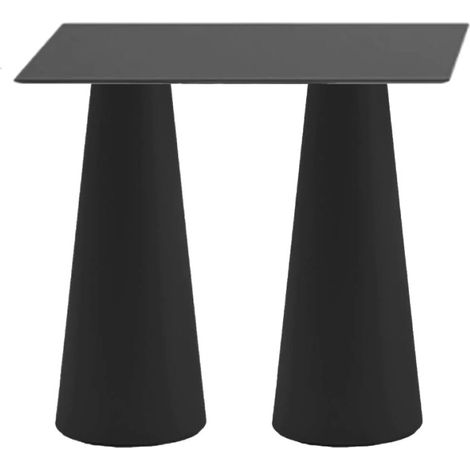Mesa alta rectangular para taburetes diseño interior exterior Fura T2-H - Negro (1/4)