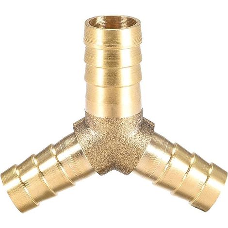 Raccord Cannelé Laiton Forme Y 3 Voie 12mmx10mmx12mm (1/4)