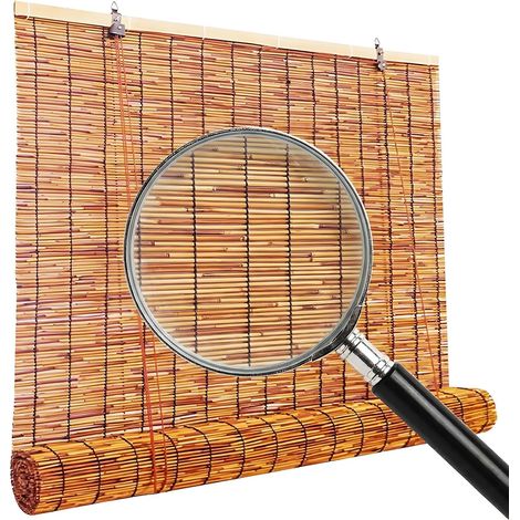 Rideau De Roseau Exterieur, Store Venitien en Bambou Naturel Stores Romains Filtrant La Lumière 50 65 80 90 100 115 130 145 160 180cm Occultant -