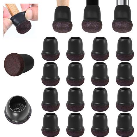 Protectores para patas de sillas，16 piezas，1,9 cm，Protectores para patas de muebles，Absorben el sonido y son resistentes a los arañazos (1/5)