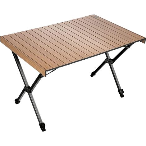 Table Camping Pliante Aluminium Hauteur Réglable Plateau enroulable, hauteur réglable et structure aluminium, idéale pour 4-6 personnes en camping, barbecue et jardin (1/5)
