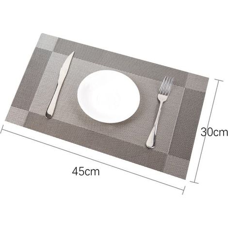 Sets de table antidérapants et résistants à la chaleur - Lot de 3, gris argenté (1/5)