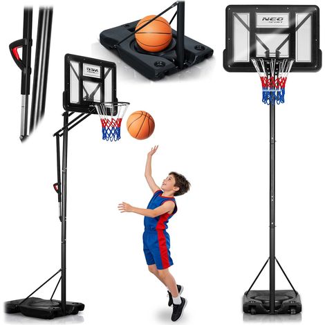 Verstellbarer Basketballkorb 1,7-3,05 m mit Rollen