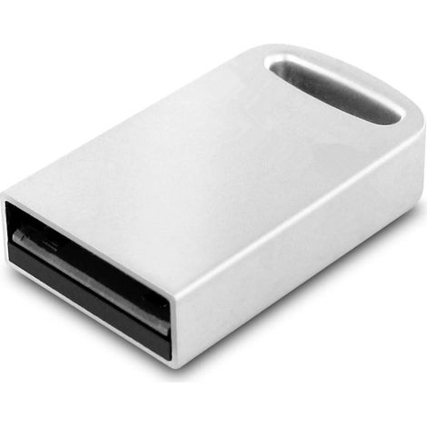 Clé USB - 64 Go - USB 2.0 - Aluminium - Étanche - Mini - Argent - 1 Pièce (1/5)