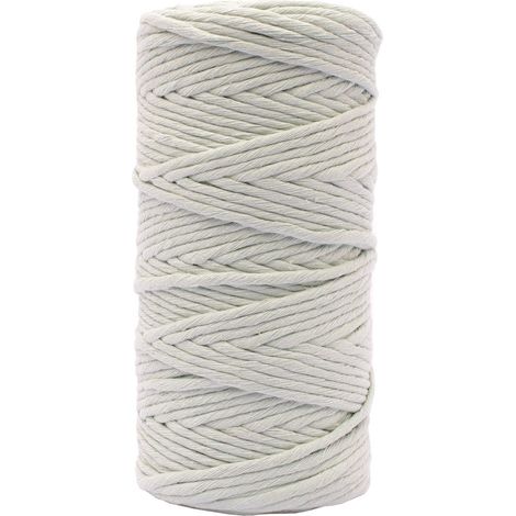 Corde Macramé - Vert Menthe - 3 mm x 100 m - 100% Coton - Fil pour Bracelets Brésiliens, Suspension pour Plantes, Crochet, Rideaux, Attrape-Rêve et Décorations (1/5)