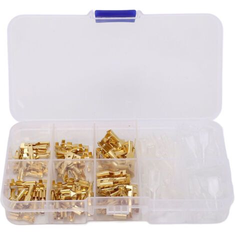 QORVA
-Ensemble de 135 cosses mâles et femelles pressées à froid en or Kit de bornes à sertir à froid 2,8 4,8 6,3 mm,DUBUNS